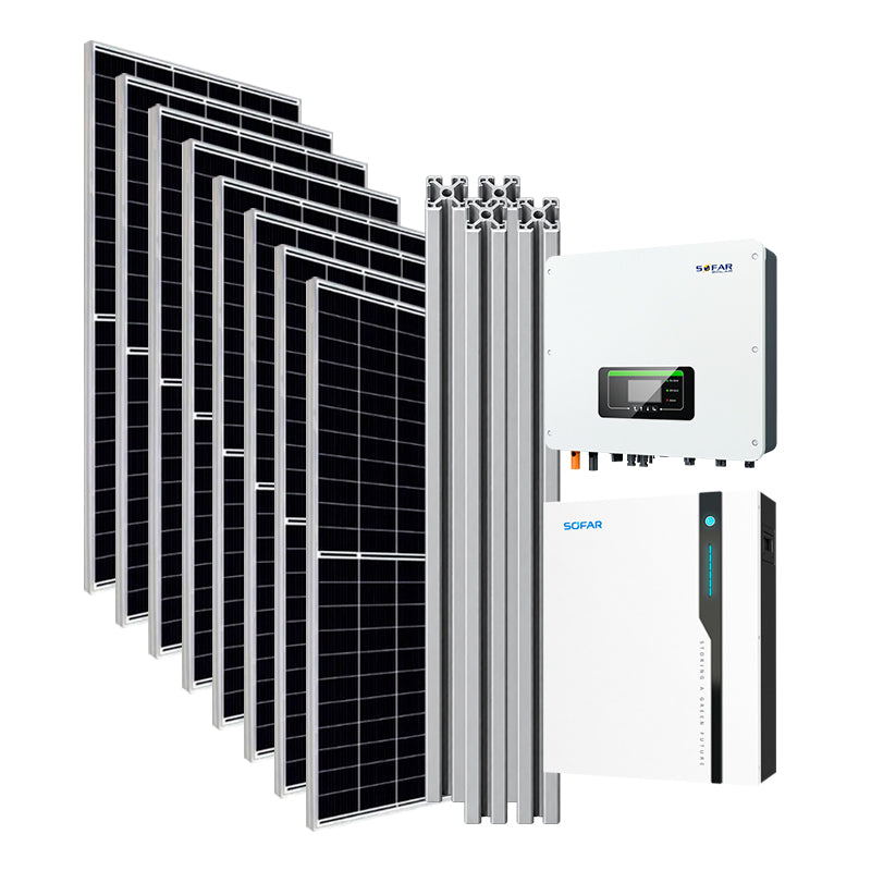 Sistema Autoconsumo Híbrido Monofásico 3 kW - Cobertura Inclinada